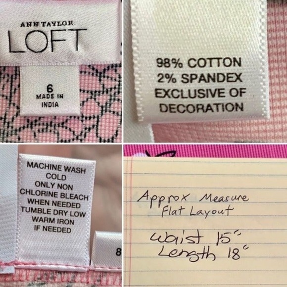 Loft Pink Floral Cotton Tie Waist Skirt - Picture 5 of 5